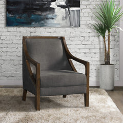Hopkins Chair w/Brown Arm Columbia Charcoal – SKU UHK526101 | Elements