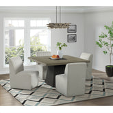 Jemma Square Table w/ Grey Top & Dark Espresso Base – SKU D-7570-5-DT | Elements