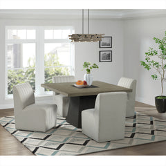 Jemma Square Table w/ Grey Top & Dark Espresso Base – SKU D-7570-5-DT | Elements
