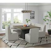 Jemma Upholstered Corner Chair in Beige Linen – SKU D-7570-6-CR | Elements