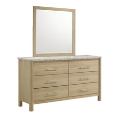 Jonas Dresser and Mirror Set in Natural