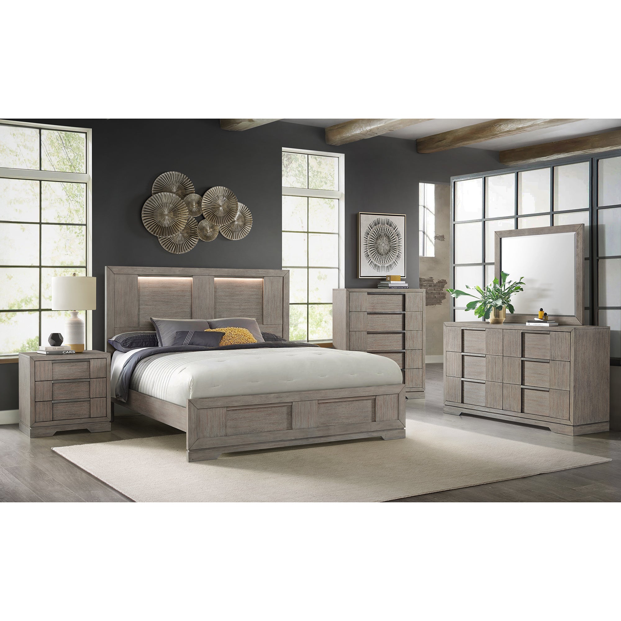 Kelis 5-Drawer Chest in Grey – SKU B-9770-3-CH | Elements