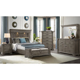 Kings Court Queen Storage Bed in Grey – SKU B.10315.QSB | Elements