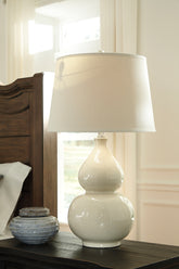 Tampa Furniture Outlet Lutz - Ashley Furniture - Saffi Lighting - Ceramic Table Lamp (1/CN) / Cream - L100074