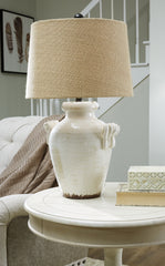 Tampa Furniture Outlet Lutz - Ashley Furniture - Emelda Lighting - Ceramic Table Lamp (1/CN) / Cream - L100664