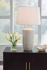 Tampa Furniture Outlet Lutz - Ashley Furniture - Cylener Lighting - Ceramic Table Lamp (1/CN) / Off White - L100794