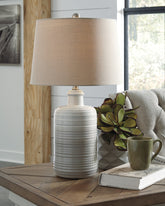 Tampa Furniture Outlet Lutz - Ashley Furniture - Marnina Lighting - Ceramic Table Lamp (Set of 2) / Taupe - L121854