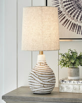 Tampa Furniture Outlet Lutz - Ashley Furniture - Aleela Lighting - Metal Table Lamp (1/CN) / White/Gold Finish - L204194