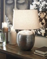 Tampa Furniture Outlet Lutz - Ashley Furniture - Magalie Lighting - Metal Table Lamp (1/CN) / Antique Silver Finish - L207314