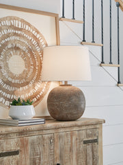 Tampa Furniture Outlet Lutz - Ashley Furniture - Neavesboro Lighting - Metal Table Lamp (1/CN) / Antique Brown/White - L207484