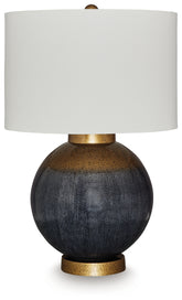 Tampa Furniture Outlet Lutz - Ashley Furniture - Adara Lighting - Metal Table Lamp (1/CN) / Blue/Gold Finish - L207564