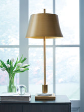 Tampa Furniture Outlet Lutz - Ashley Furniture - Fritzburn Lighting - Metal Table Lamp (1/CN) / Gold Finish/White - L208444