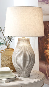Tampa Furniture Outlet Lutz - Ashley Furniture - Layal Lighting - Paper Table Lamp (1/CN) / Beige - L235634