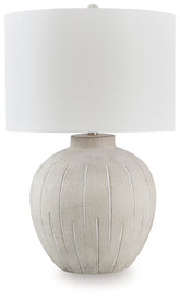 Tampa Furniture Outlet Lutz - Ashley Furniture - Calbert Lighting - Poly Table Lamp (1/CN) / Warm Gray - L235824
