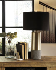 Tampa Furniture Outlet Lutz - Ashley Furniture - Jacek Lighting - Metal Table Lamp (Set of 2) / Gray/Brass Finish - L243164