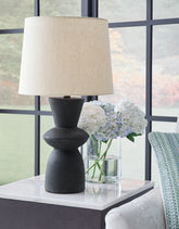 Tampa Furniture Outlet Lutz - Ashley Furniture - Scarbot Lighting - Paper Table Lamp (Set of 2) / Distressed Black - L243354