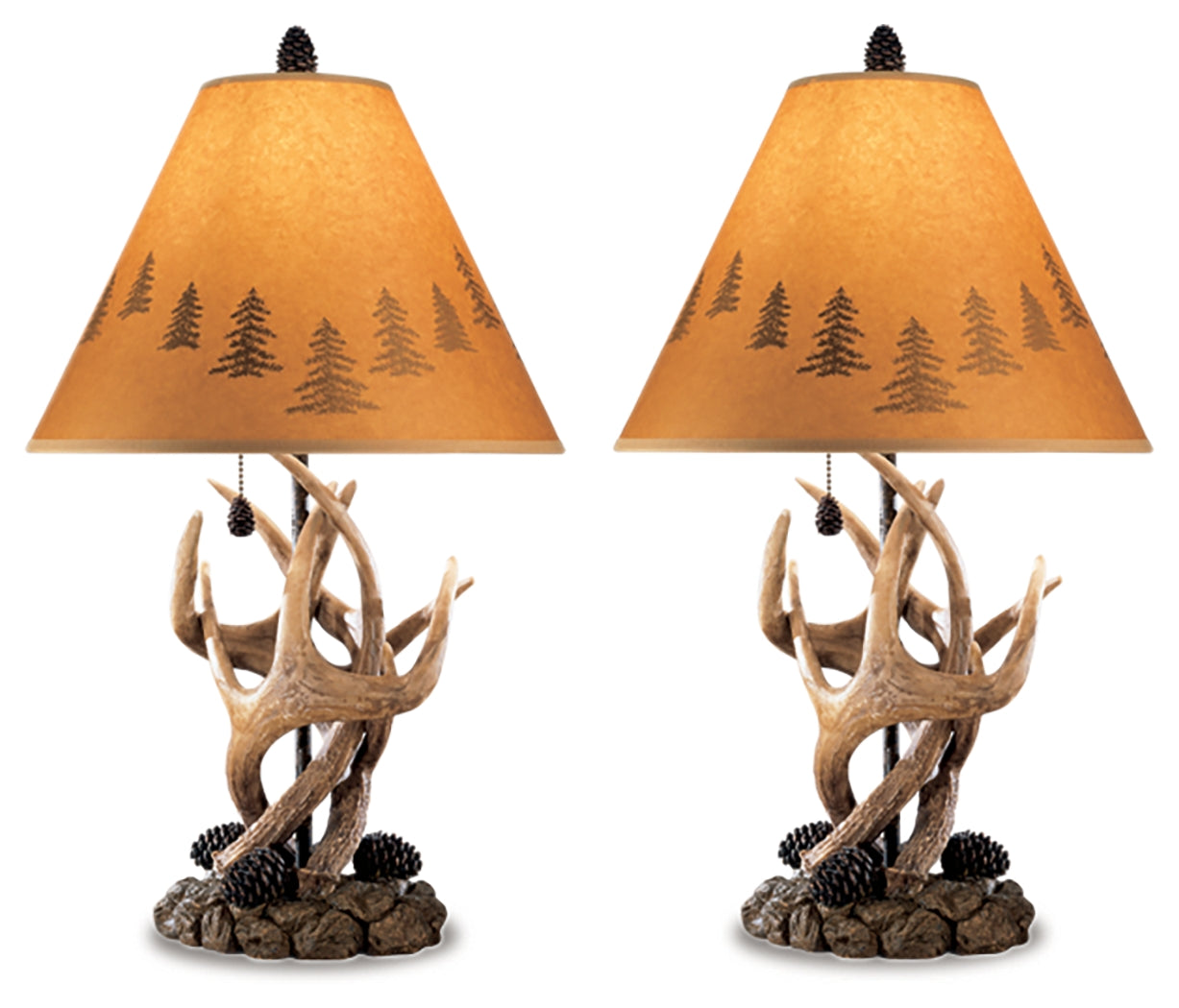 Tampa Furniture Outlet Lutz - Ashley Furniture - Derek Lighting - Poly Table Lamp (Set of 2) / Brown - L316984