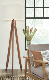 Tampa Furniture Outlet Lutz - Ashley Furniture - Dallson Lighting - Wood Floor Lamp (1/CN) / Brown - L329011