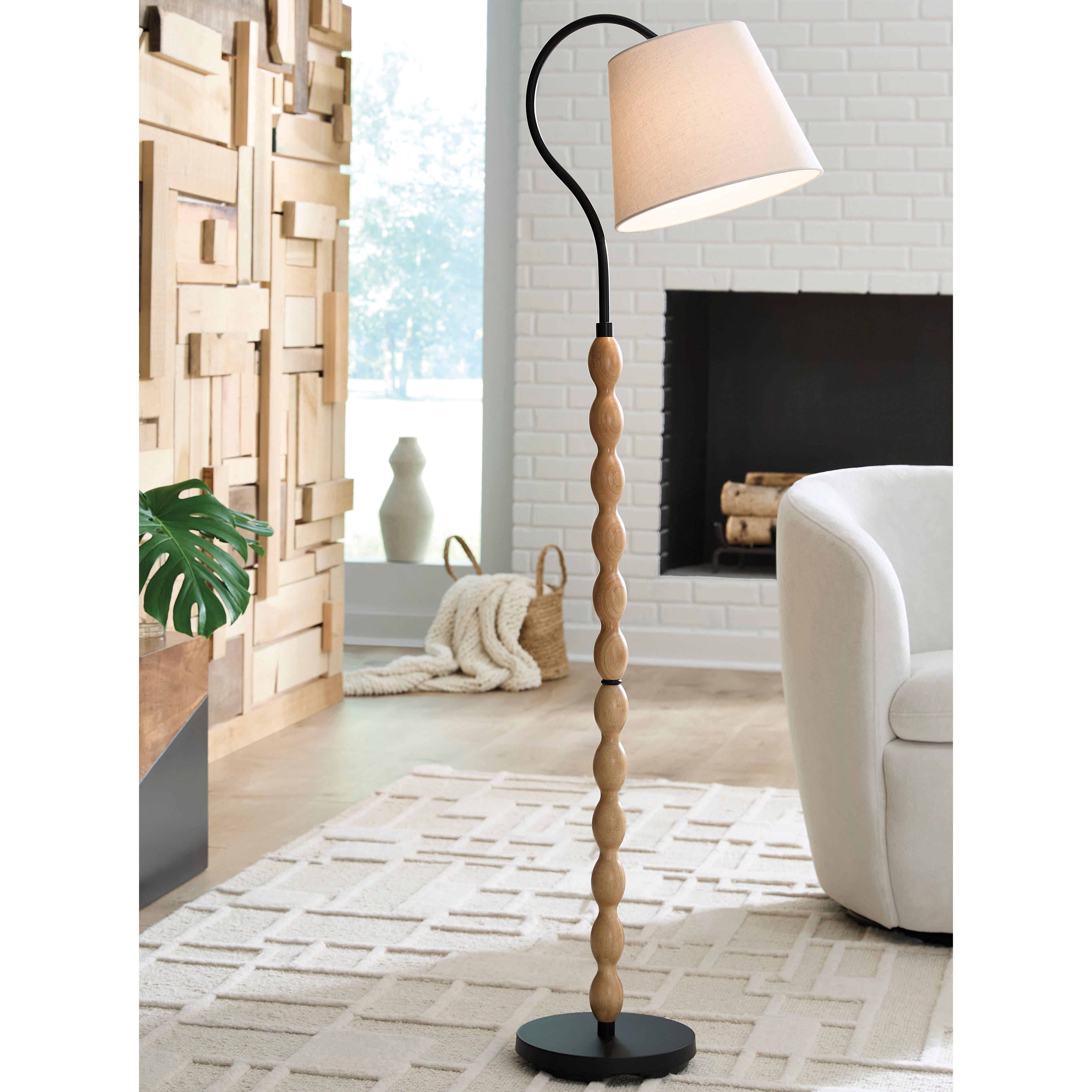 Tampa Furniture Outlet Lutz - Ashley Furniture - Corinwell Lighting - Wood Floor Lamp (1/CN) - L329131