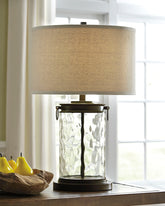 Tampa Furniture Outlet Lutz - Ashley Furniture - Tailynn Lighting - Glass Table Lamp (1/CN) / Clear/Bronze Finish - L430324
