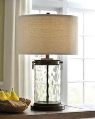 Tampa Furniture Outlet Lutz - Ashley Furniture - Tailynn Lighting - Glass Table Lamp (1/CN) / Clear/Bronze Finish - L430324