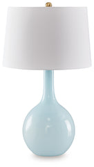 Tampa Furniture Outlet Lutz - Ashley Furniture - Rylanton Lighting - Glass Table Lamp (1/CN) / Aqua - L430874