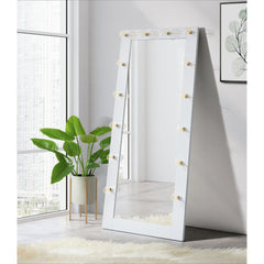 Lindy Floor Mirror with Lights in White – SKU CVLY700FM2PC | Elements