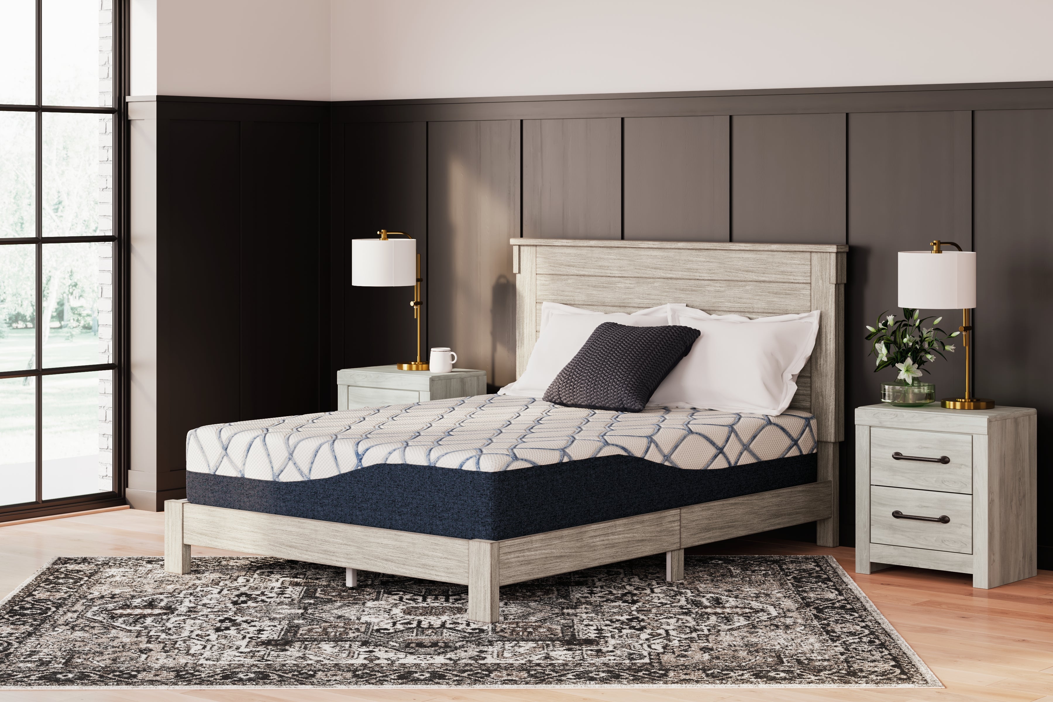 Tampa Furniture Outlet Lutz - Ashley Furniture - 12 Inch Chime Elite 2.0 Mattresses - California King / White/Blue - M42651