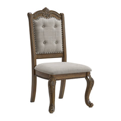 Madison Park Dining Side Chair with Beige Fabric in Walnut (2 Per Carton)