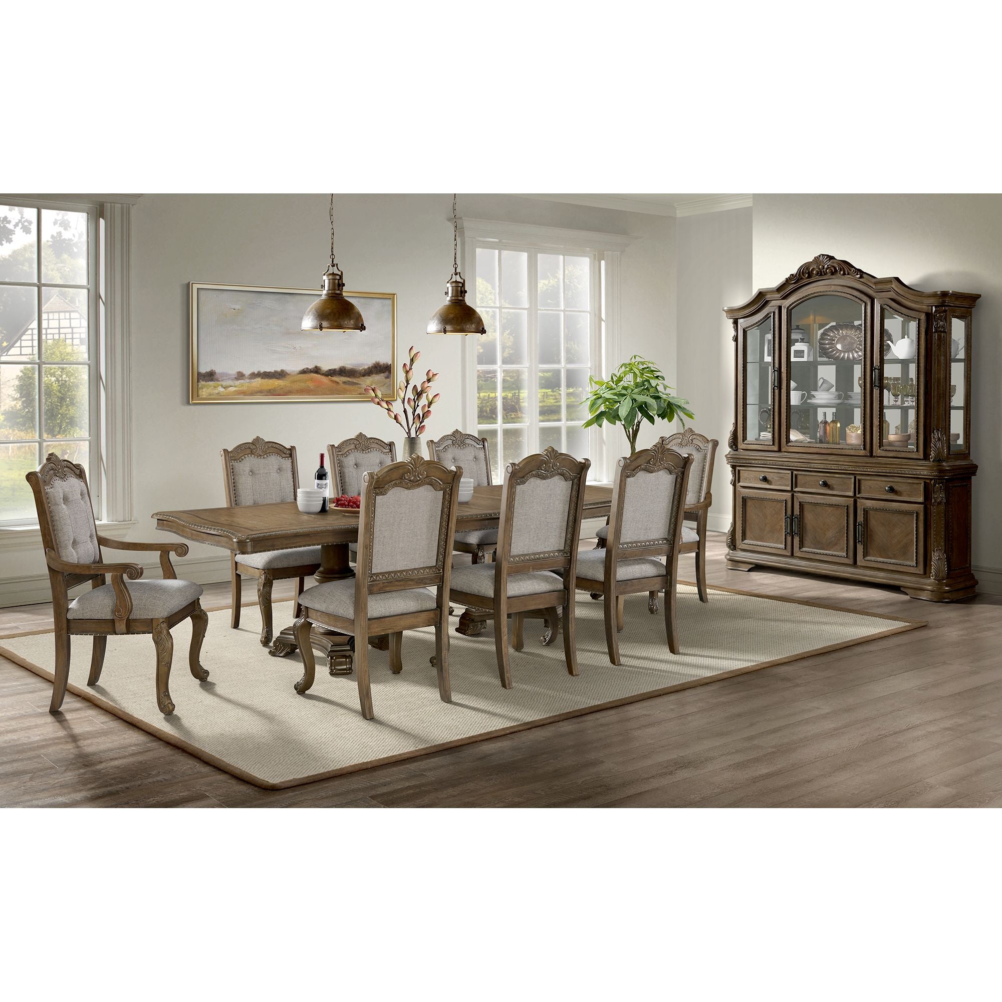 Madison Park Hutch with LED in Walnut – SKU DA-10460-5-HT | Elements