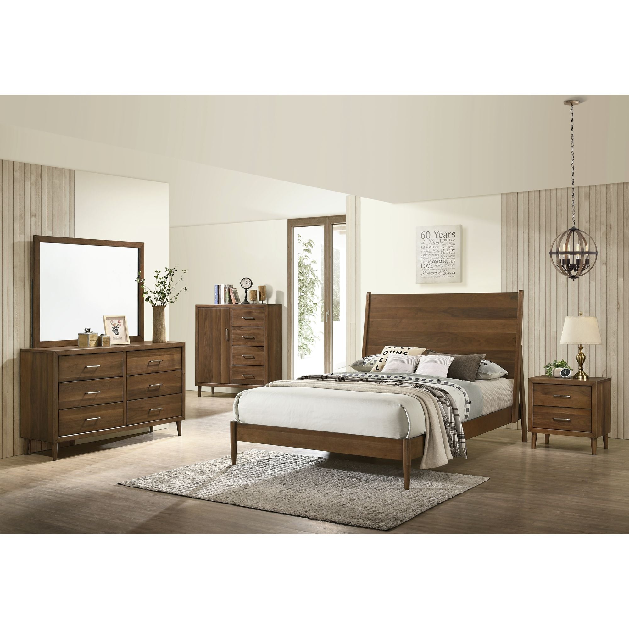 Malibu King Panel Bed in Walnut – SKU MC400KB | Elements