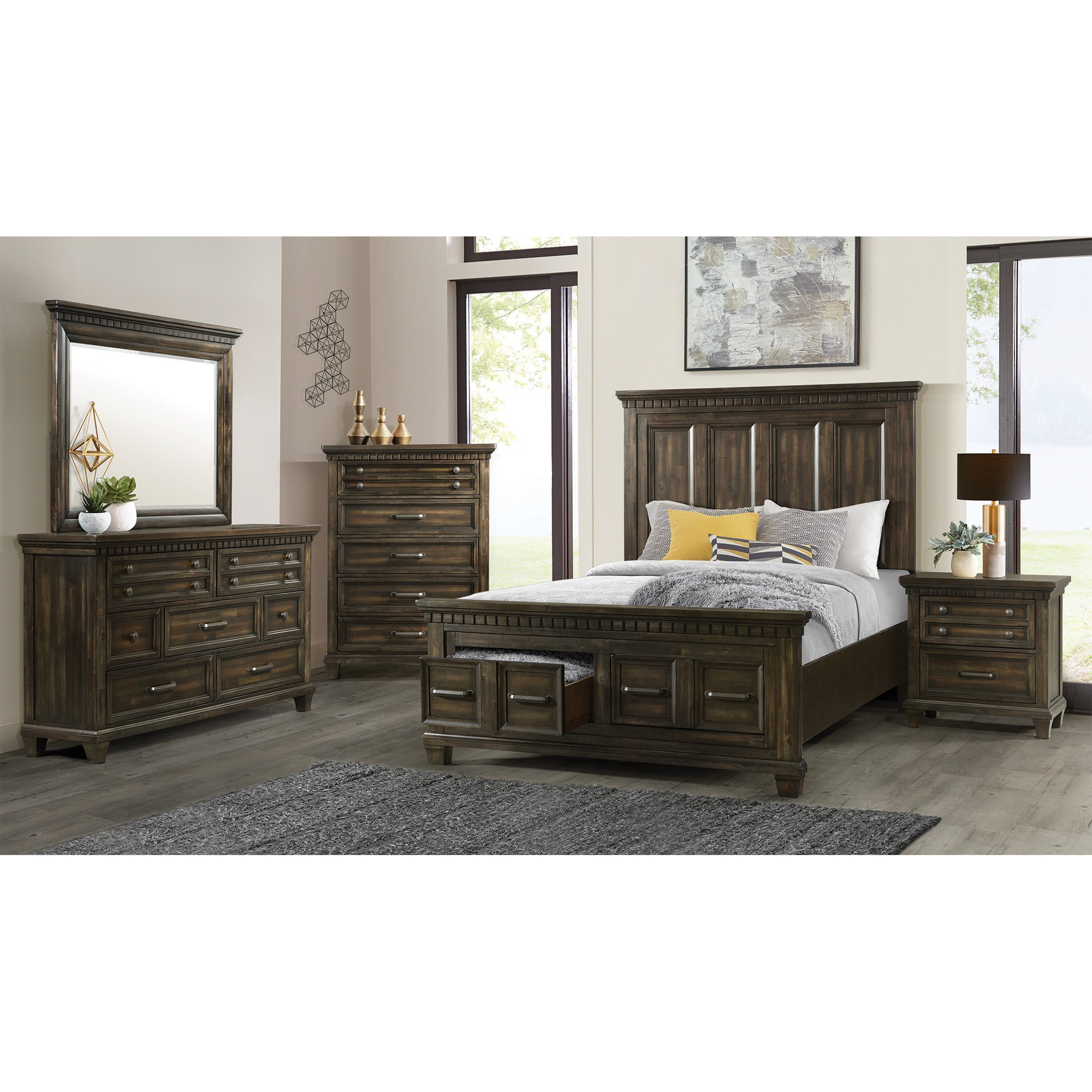 McCoy King Storage Bed in Charcoal – SKU B-10530-5-KSB | Elements