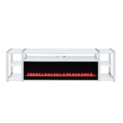 Midway 80" TV Console with Firelight in White