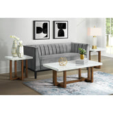Morris End Table in Espresso W/White Marble Top (3A Packing) – SKU CTMS100ETE | Elements