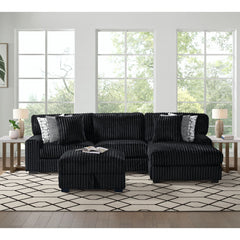 Nightfall Storage Ottoman in Grand Cord Black – SKU U-16570-10473-000 | Elements