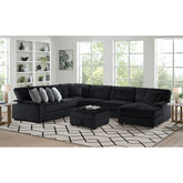 Nightfall Wedge in Grand Cord Black with 1 Pillow 20" – SKU U-16570-10473-210 | Elements