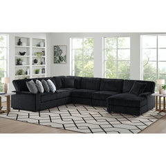 Nightfall Wedge in Grand Cord Black with 1 Pillow 20"