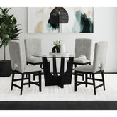 Oregon Counter Side Chair with Grey Fabric in Black (2 Per Carton) – SKU D-17380-8-CSC | Elements