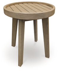 Tampa Furniture Outlet Lutz - Ashley Furniture - Marina Sun Outdoor - Round End Table / Beige - PCP204-706