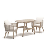Tampa Furniture Outlet Lutz - Ashley Furniture - Ivory Vine Outdoor - Chairs w/CUSH/Table Set (3/CN) - PCP352-050