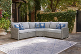 Tampa Furniture Outlet Lutz - Ashley Furniture - Naples Beach Outdoor - 3-Piece Outdoor Sectional / Light Gray - P439P1