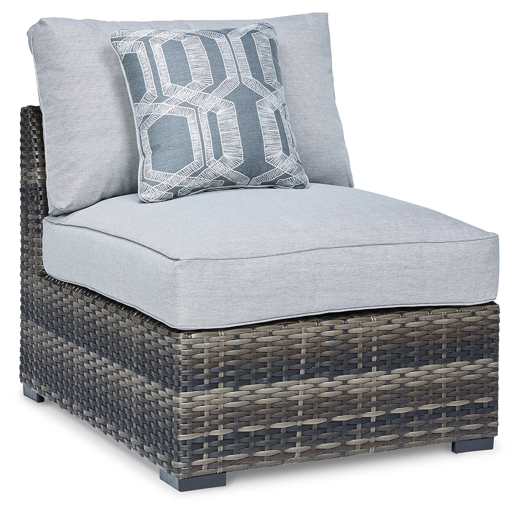 Tampa Furniture Outlet Lutz - Ashley Furniture - Harbor Court Outdoor - Armless Chair w/Cushion (Set of 2) / Gray - P459-846
