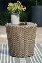 Tampa Furniture Outlet Lutz - Ashley Furniture - Danson Outdoor - Round End Table / Beige - P505-706