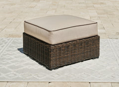 Tampa Furniture Outlet Lutz - Ashley Furniture - Coastline Bay Outdoor - Ottoman with Cushion / Brown - P784-814