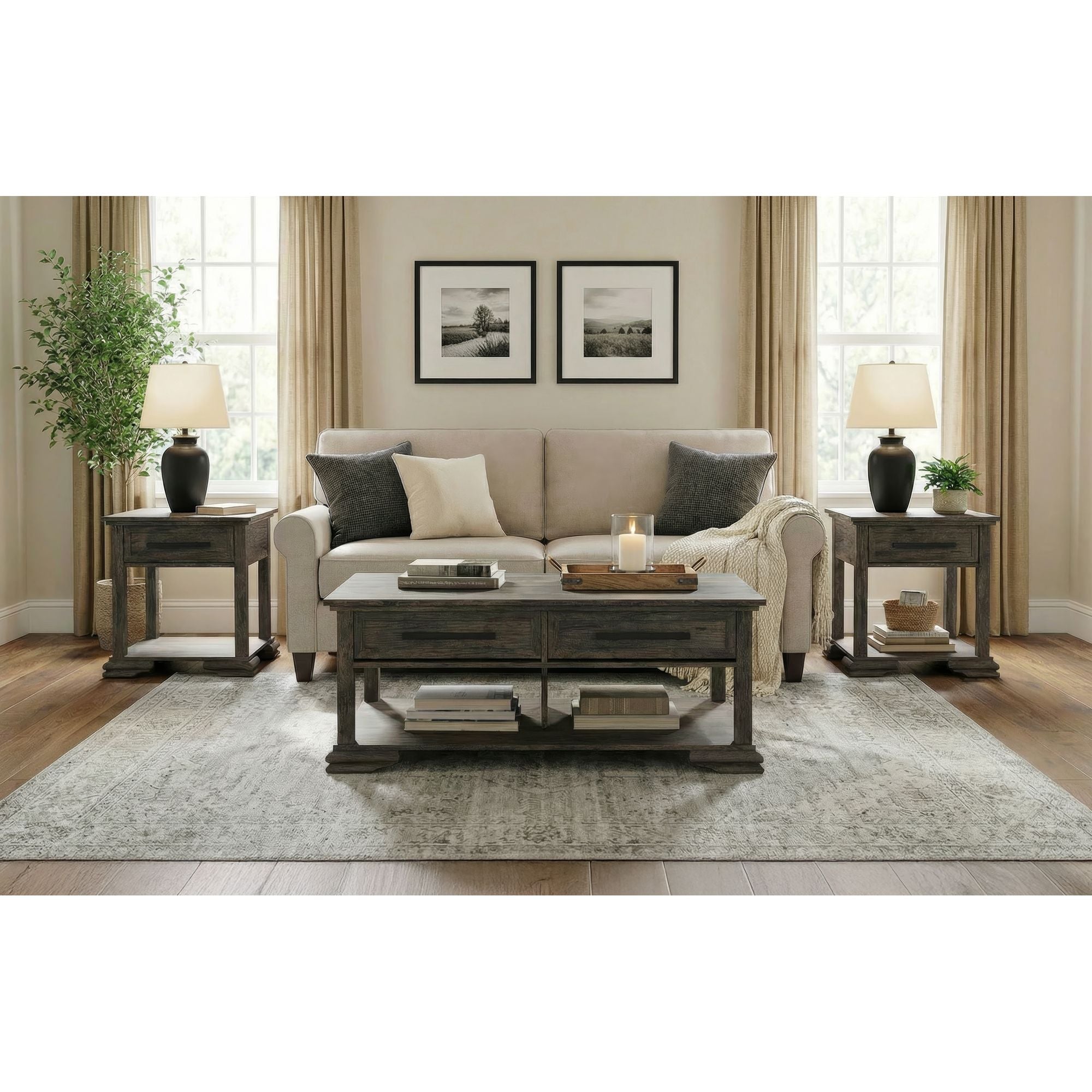 Park Ridge Coffee Table in Charcoal – SKU T-13130-5-CT | Elements