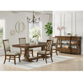 Phillipe Dining Side Chair with Grey Fabric in Cherry (2 Per Carton) – SKU D-5210-5-SC | Elements
