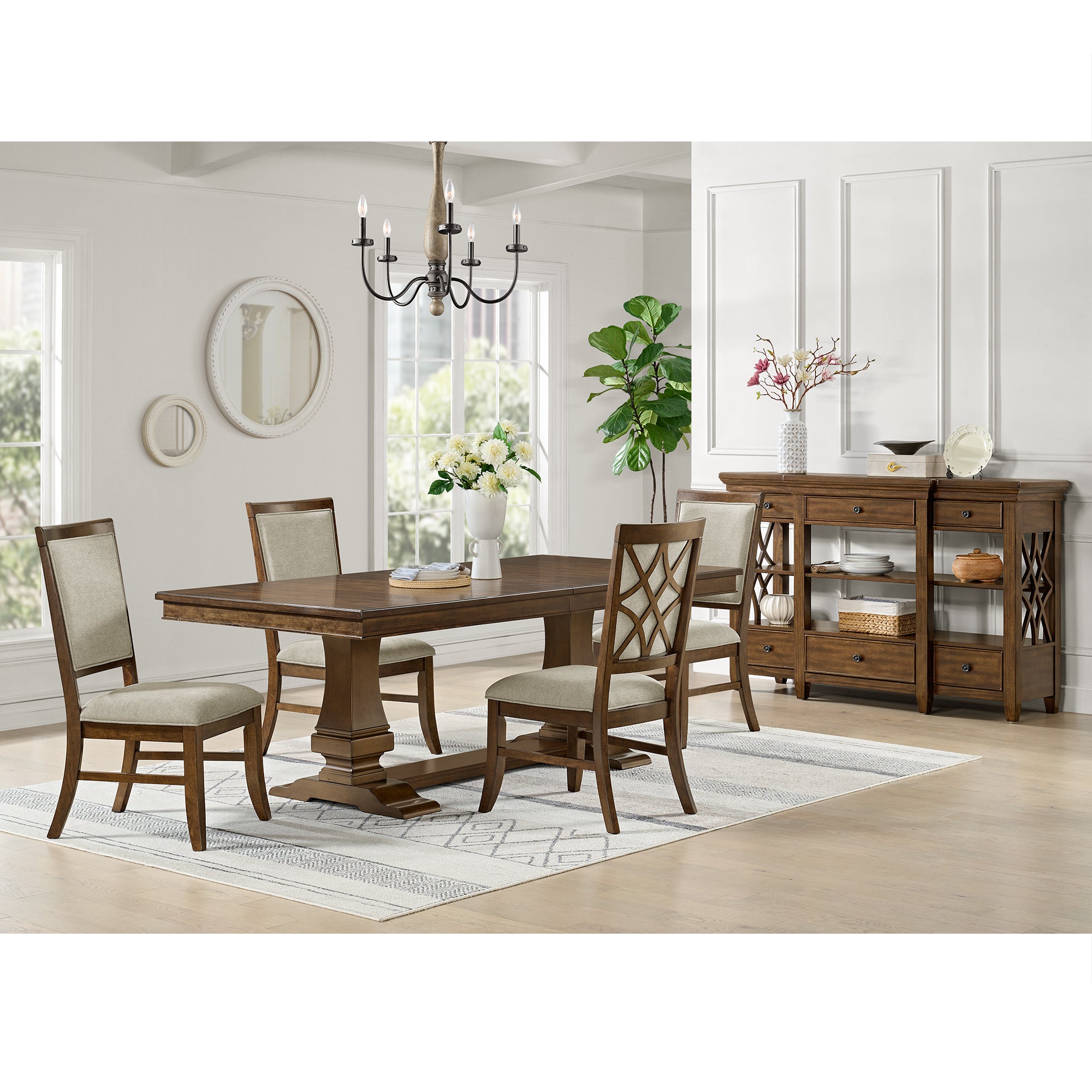 Phillipe Dining Table with with 18" Leaf in Cherry – SKU D-5210-5-DT | Elements