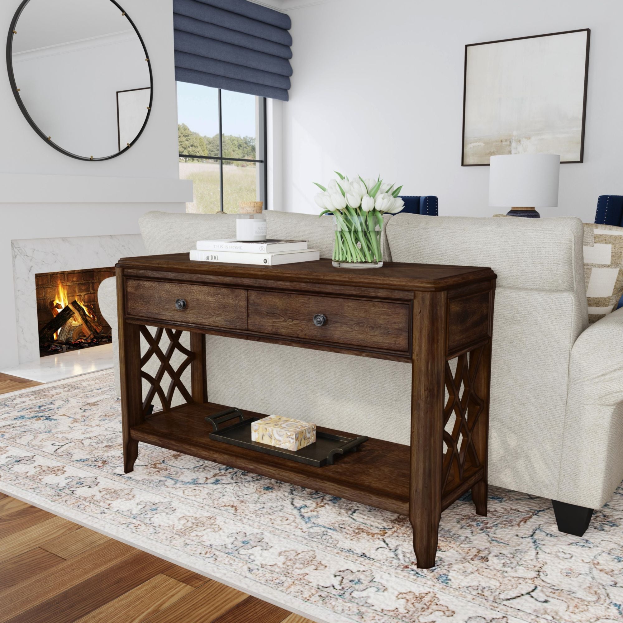 Phillipe Sofa Table in Cherry – SKU T-5210-5-ST | Elements