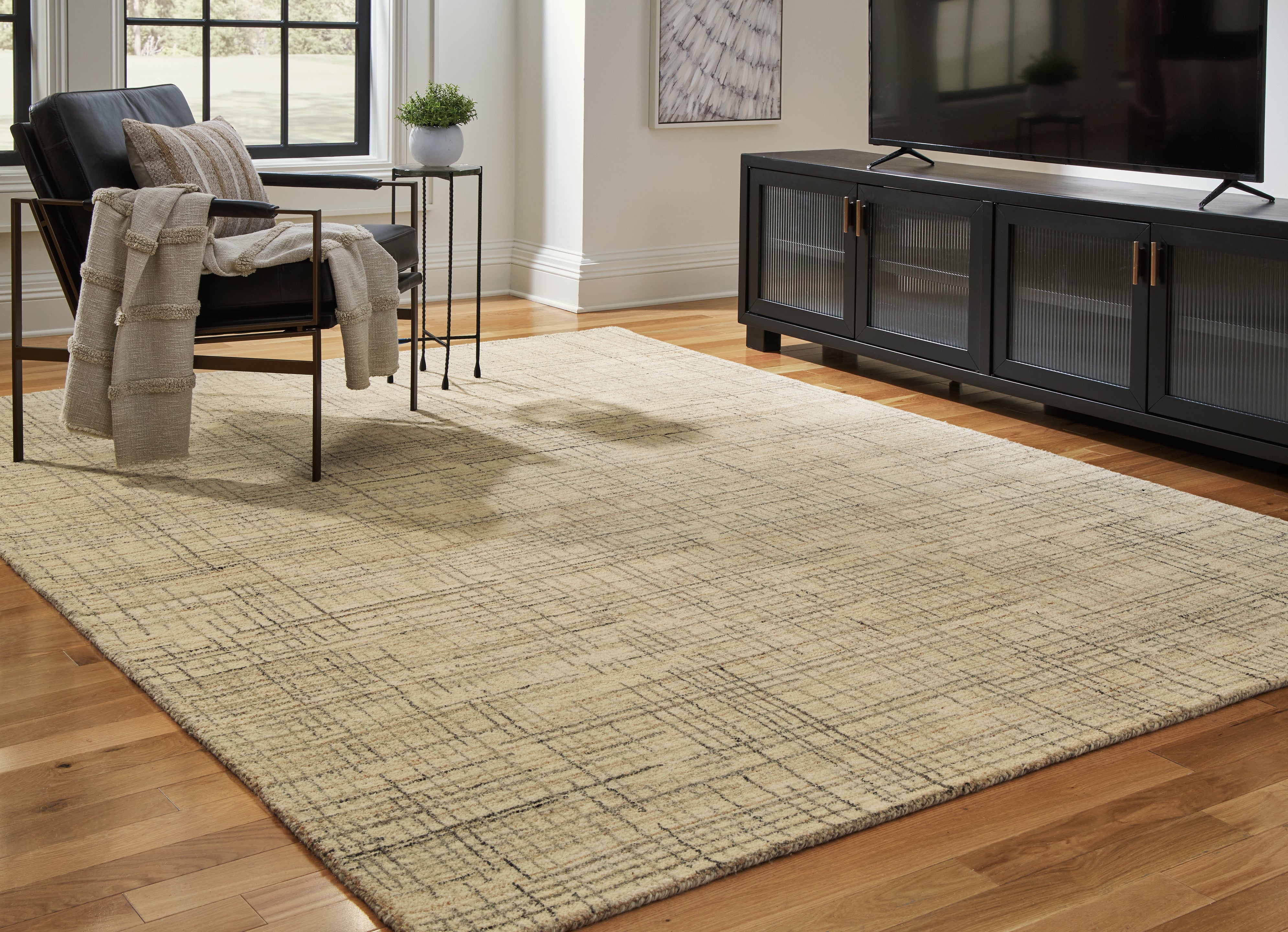 Tampa Furniture Outlet Lutz - Ashley Furniture - Janston Rug - 8' x 10' Rug / Ivory/Gray/Tan - R406861