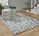 Tampa Furniture Outlet Lutz - Ashley Furniture - Laddway Rug - 5' x 7' Rug / Cream/Green - R406882